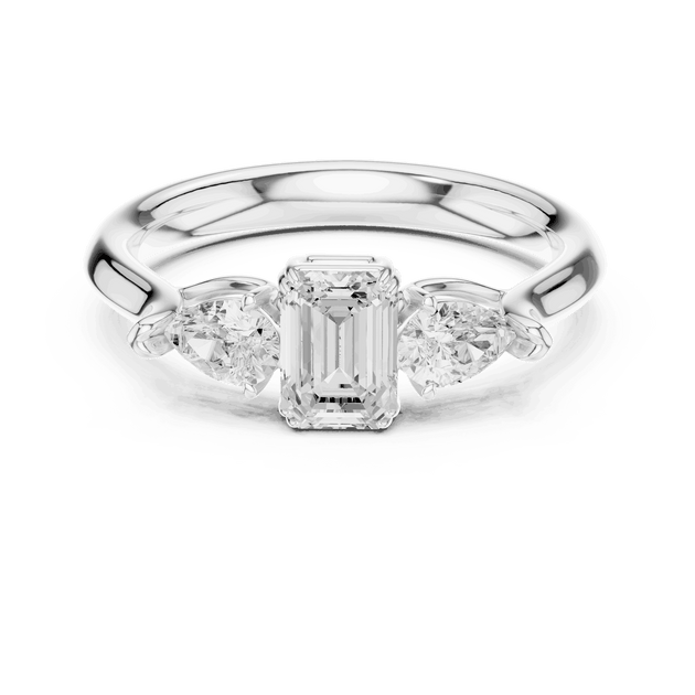 Oval Diamond Three Stone Engagement Ring Rose Gold 18K | Lab Grown | Driona Jewels