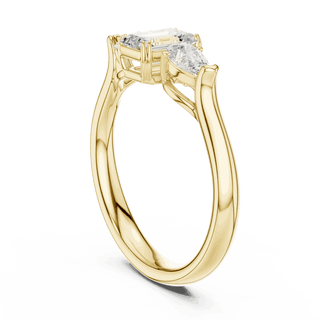 Oval Diamond Three Stone Engagement Ring Rose Gold 18K | Lab Grown | Driona Jewels