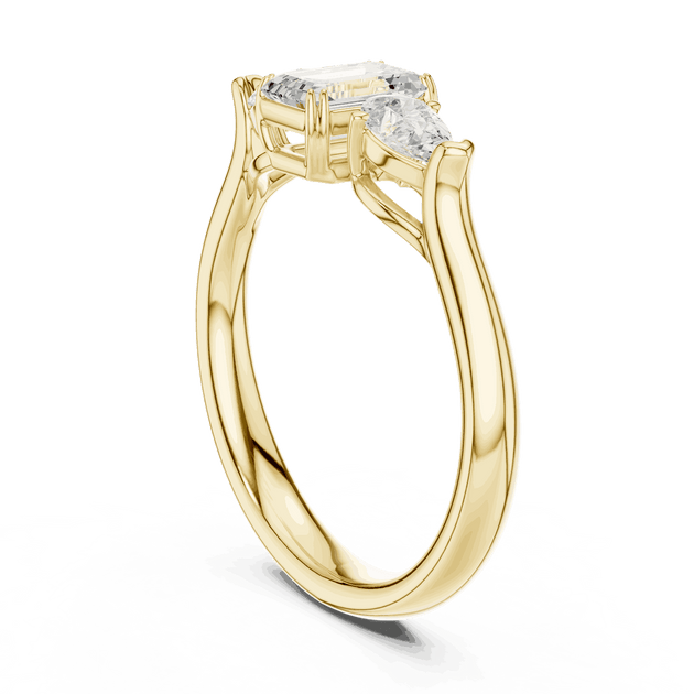 Oval Diamond Three Stone Engagement Ring Rose Gold 18K | Lab Grown | Driona Jewels