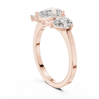 Oval Diamond Toi Et Moi Engagement Ring Rose Gold 18K | Lab Grown | Driona Jewels