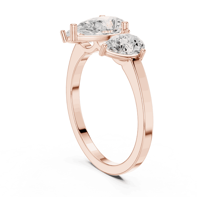 Oval Diamond Toi Et Moi Engagement Ring Rose Gold 18K | Lab Grown | Driona Jewels