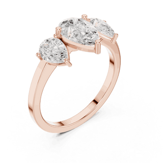 Oval Diamond Toi Et Moi Engagement Ring Rose Gold 18K | Lab Grown | Driona Jewels