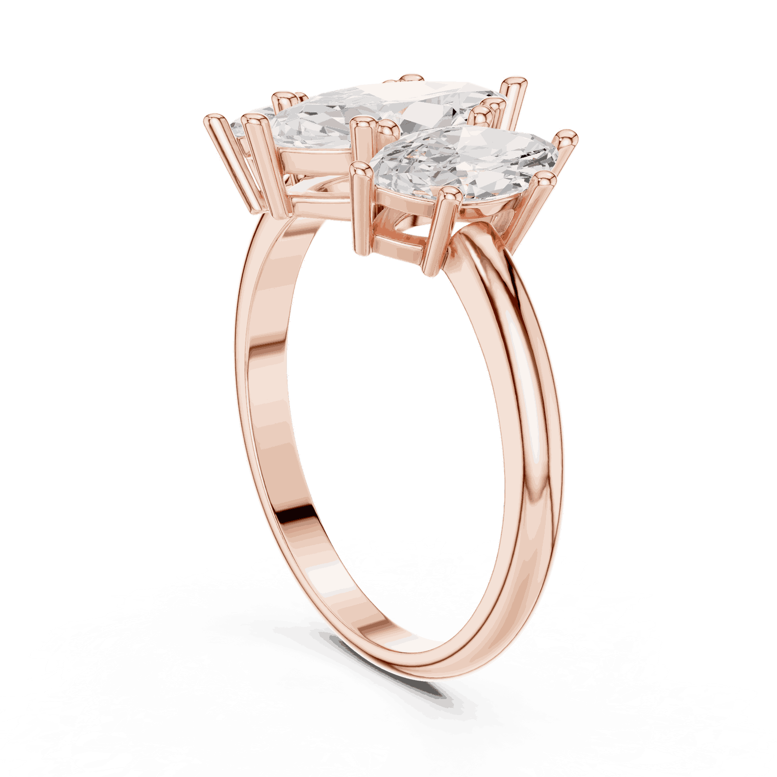 Oval Diamond Toi Et Moi Pear Engagement Ring Rose Gold 18K | Lab Grown | Driona Jewels