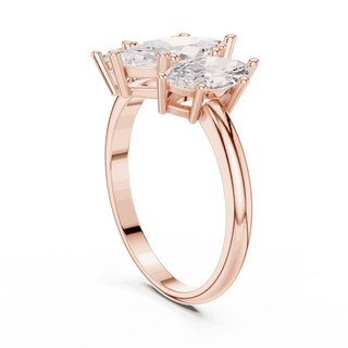 Oval Diamond Toi Et Moi Pear Engagement Ring Rose Gold 18K | Lab Grown | Driona Jewels