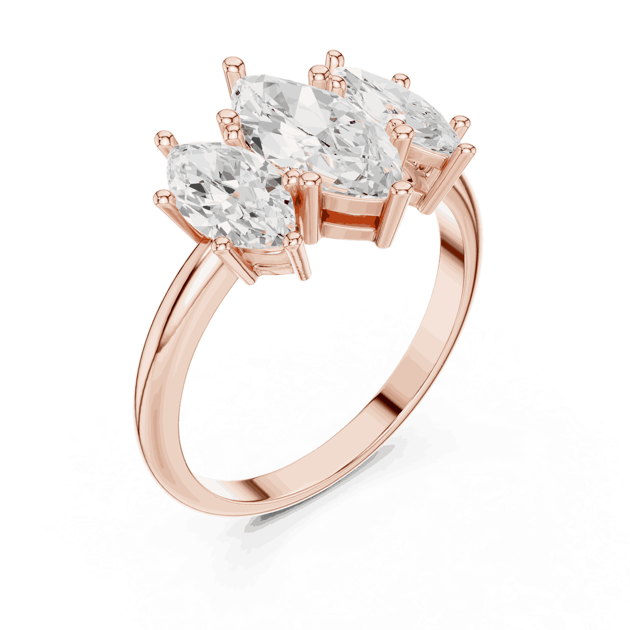 Oval Diamond Toi Et Moi Pear Engagement Ring Rose Gold 18K | Lab Grown | Driona Jewels