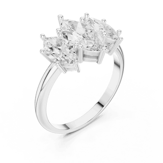 Oval Diamond Toi Et Moi Pear Engagement Ring Rose Gold 18K | Lab Grown | Driona Jewels