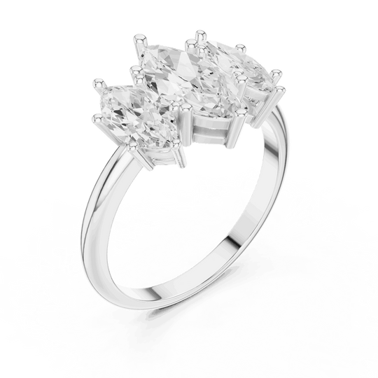 Oval Diamond Toi Et Moi Pear Engagement Ring Rose Gold 18K | Lab Grown | Driona Jewels
