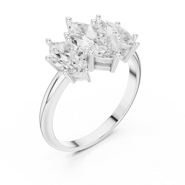 Oval Diamond Toi Et Moi Pear Engagement Ring Rose Gold 18K | Lab Grown | Driona Jewels