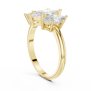 Oval Diamond Toi Et Moi Pear Engagement Ring Rose Gold 18K | Lab Grown | Driona Jewels