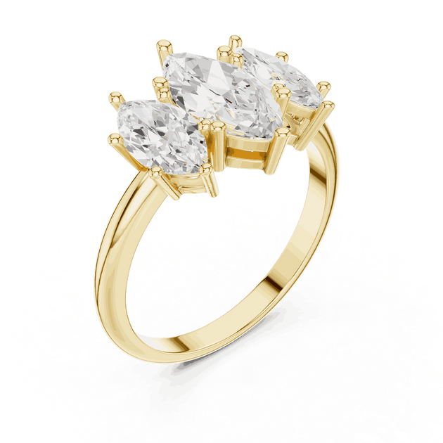 Oval Diamond Toi Et Moi Pear Engagement Ring Rose Gold 18K | Lab Grown | Driona Jewels