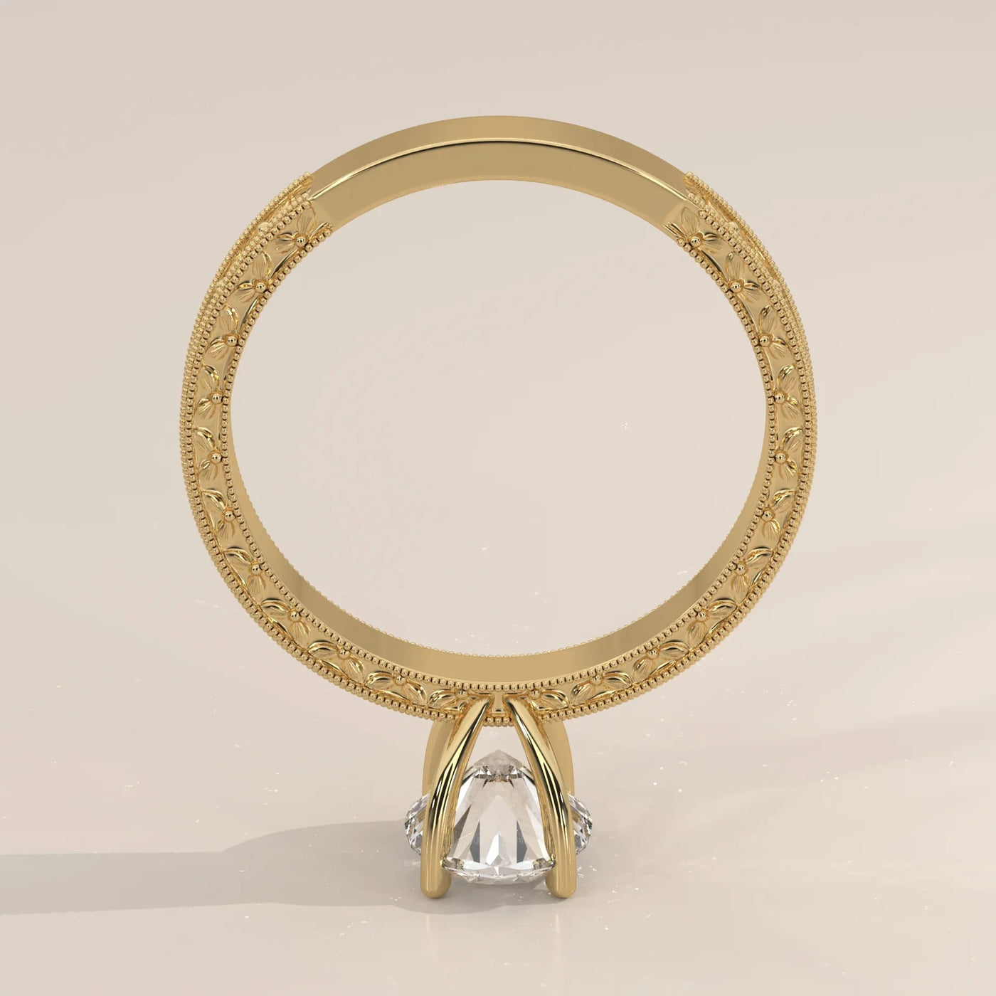Side Profile: Oval Diamond Ring with Solitaire Setting in Yellow Gold – Lab Grown – Driona Jewels