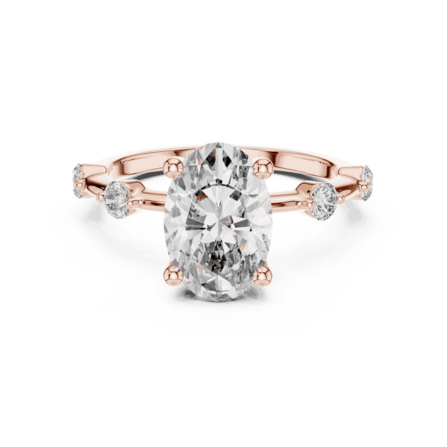 Oval Lab-Grown Diamond Bridal Engagement Ring in 14k Gold