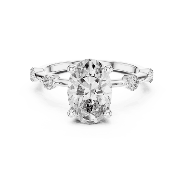 Oval Lab-Grown Diamond Bridal Engagement Ring in 14k Gold
