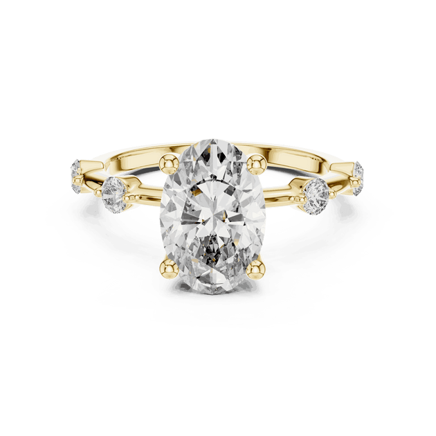 Oval Lab-Grown Diamond Bridal Engagement Ring in 14k Gold