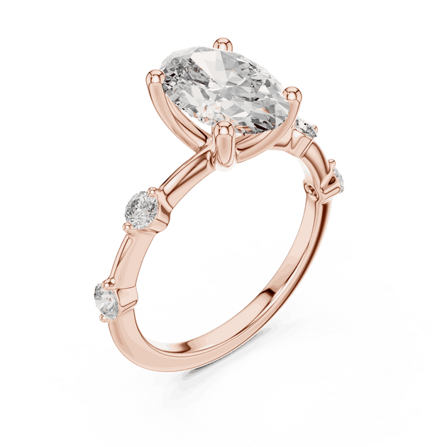 Oval Lab-Grown Diamond Bridal Engagement Ring in 14k Gold