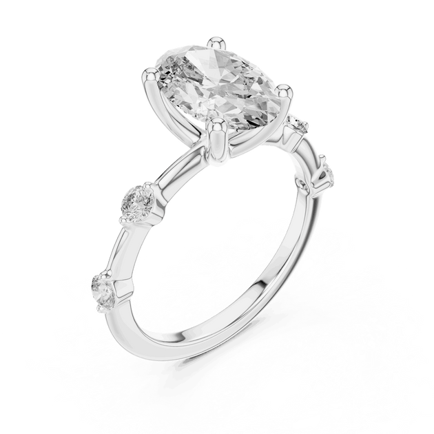 Oval Lab-Grown Diamond Bridal Engagement Ring in 14k Gold