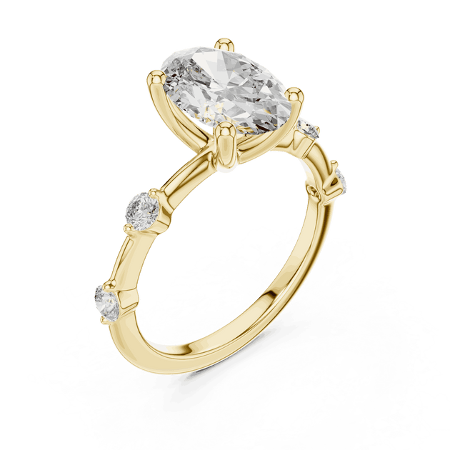 Oval Lab-Grown Diamond Bridal Engagement Ring in 14k Gold