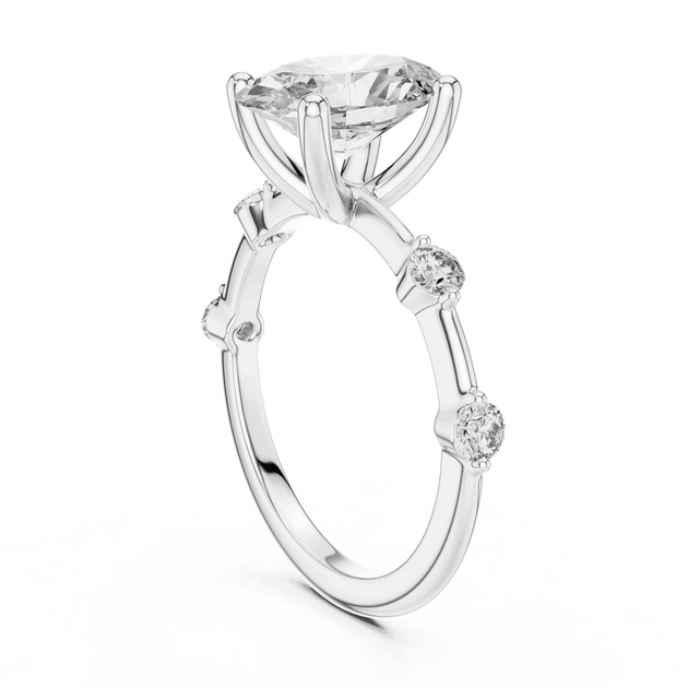 Oval Lab-Grown Diamond Bridal Engagement Ring in 14k Gold
