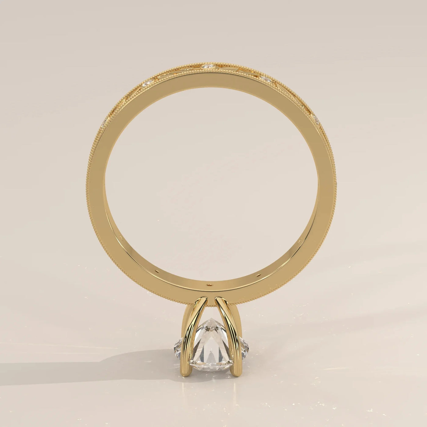 Side Profile: Oval Diamond Ring with Solitaire Setting in Yellow Gold – Lab Grown – Driona Jewels
