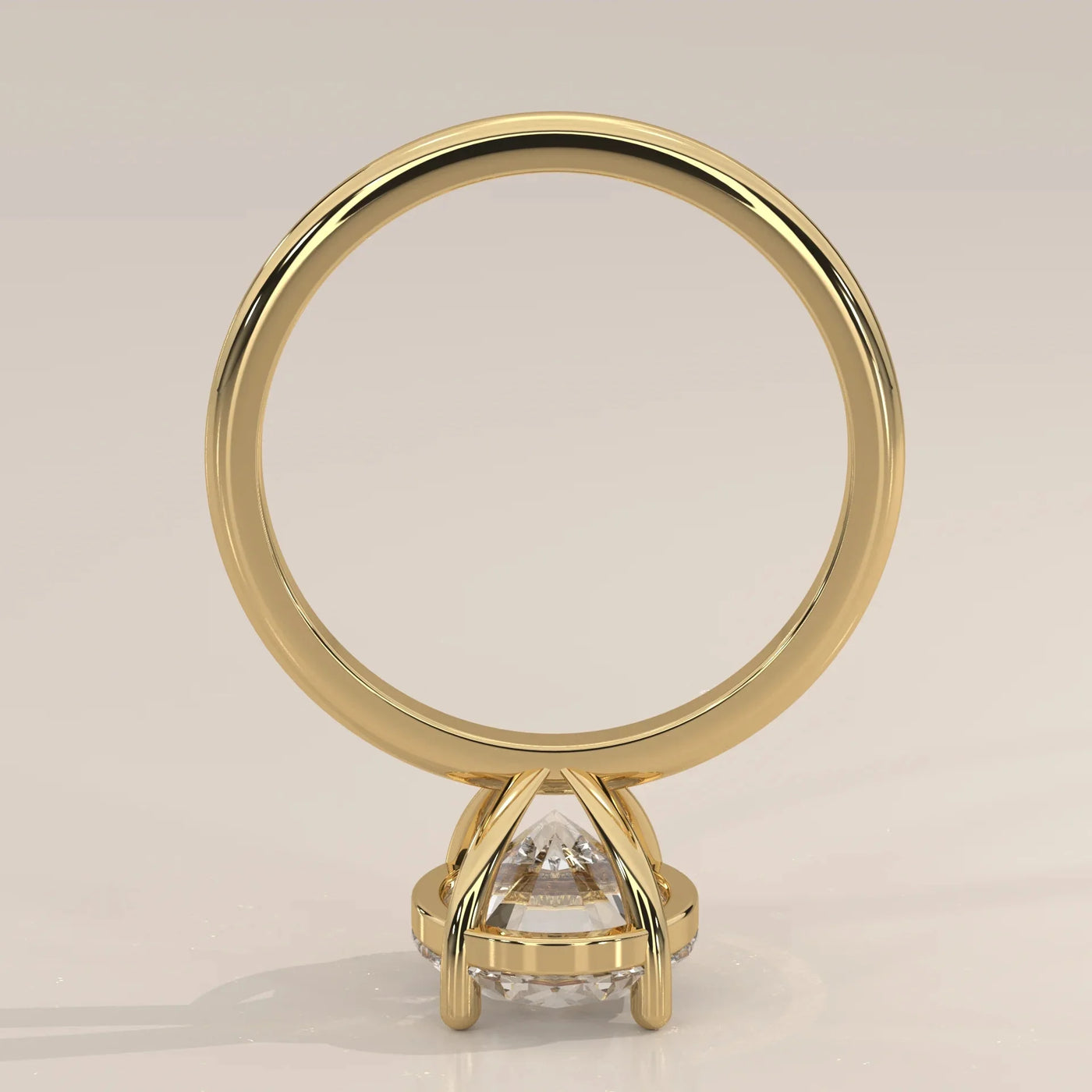 Side Profile: Oval Diamond Ring with Solitaire Setting in Yellow Gold – Lab Grown – Driona Jewels