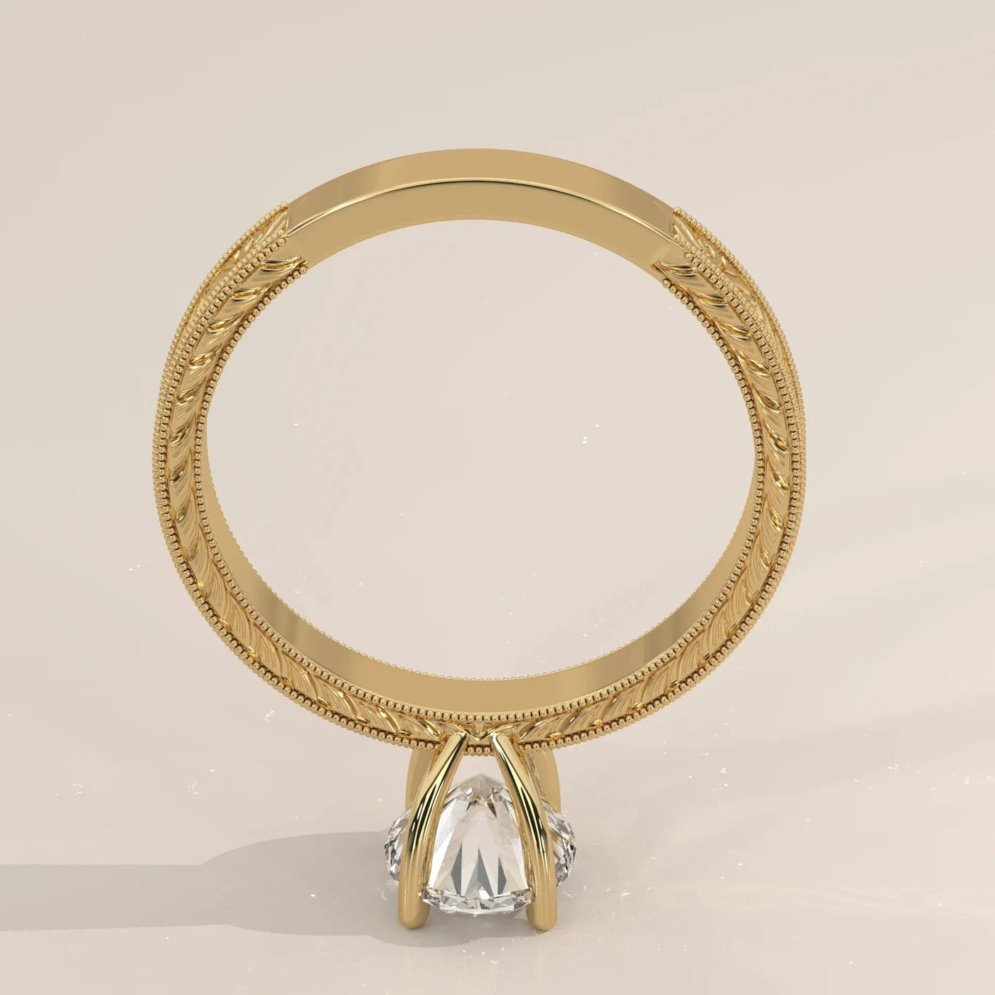 Side Profile: Oval Diamond Ring with Solitaire Setting in Yellow Gold – Lab Grown – Driona Jewels