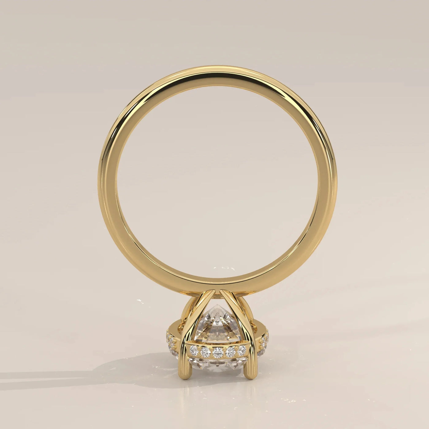 Side Profile: Oval Diamond Ring with Solitaire Setting in Yellow Gold – Lab Grown – Driona Jewels