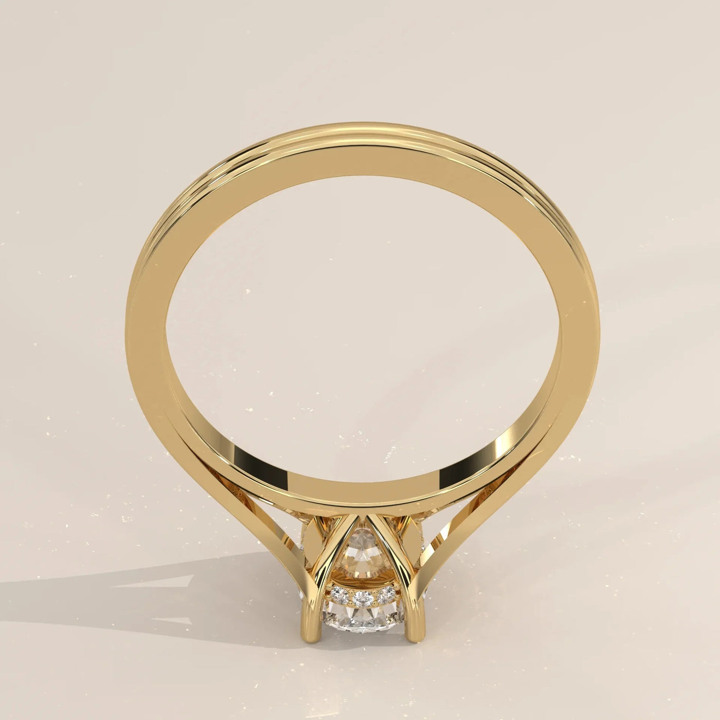 Side Profile: Oval Diamond Ring with Solitaire Setting in Yellow Gold – Lab Grown – Driona Jewels