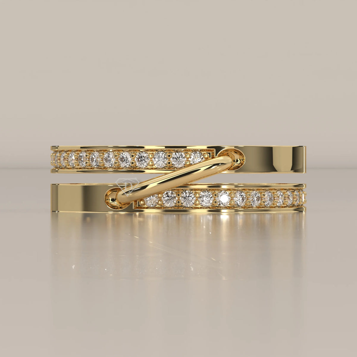 Side Profile: Round Diamond Ring with Pavé Setting in Yellow Gold – Lab Grown – Driona Jewels