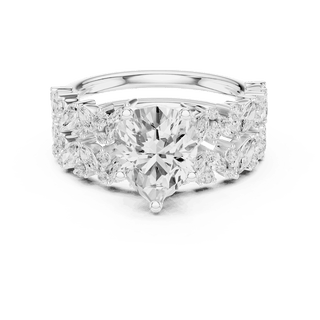 Pear Diamond Floral Halo Engagement Ring Rose Gold 18K | Lab Grown | Driona Jewels