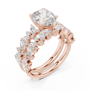 Pear Diamond Floral Halo Engagement Ring Rose Gold 18K | Lab Grown | Driona Jewels