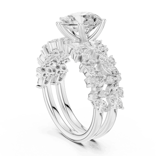 Pear Diamond Floral Halo Engagement Ring Rose Gold 18K | Lab Grown | Driona Jewels