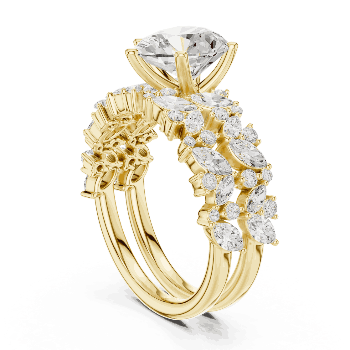 Pear Diamond Floral Halo Engagement Ring Rose Gold 18K | Lab Grown | Driona Jewels