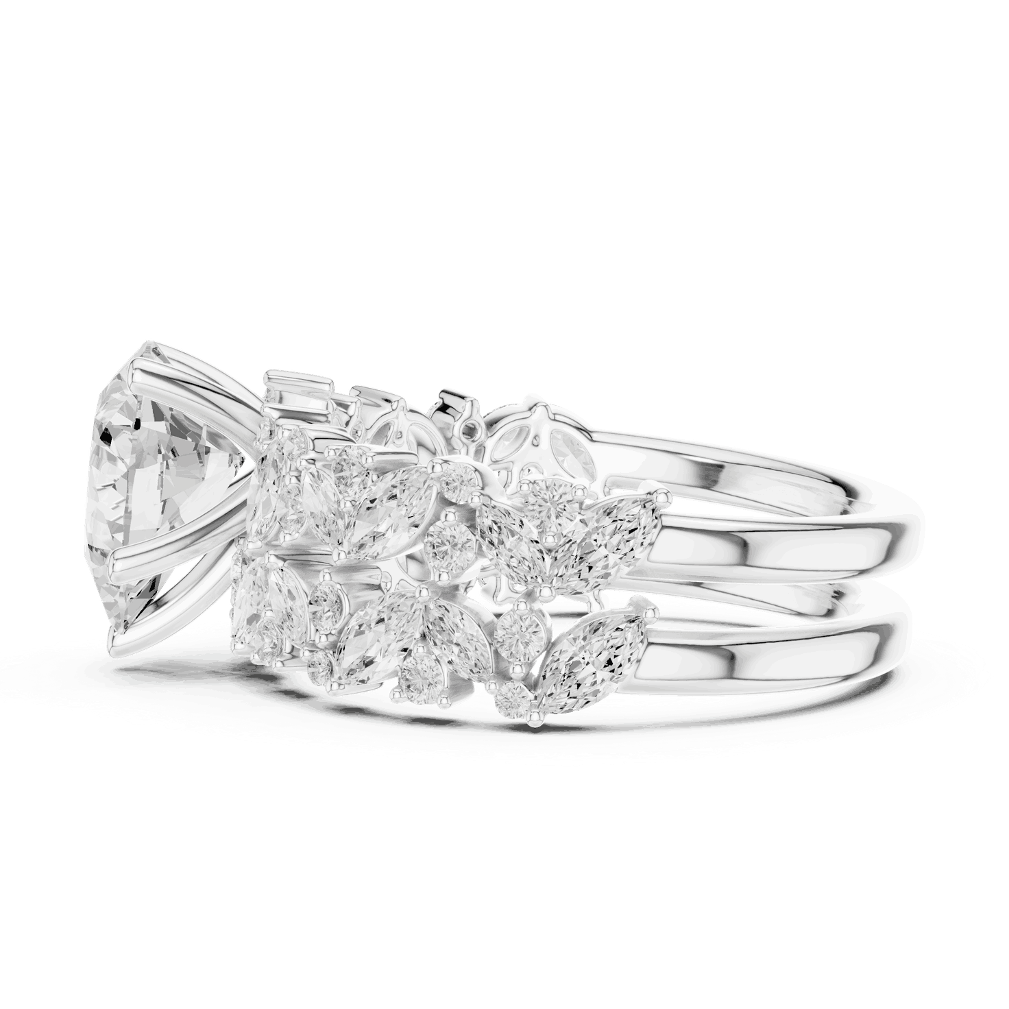 Pear Diamond Floral Halo Engagement Ring Rose Gold 18K | Lab Grown | Driona Jewels