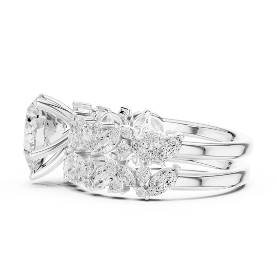 Pear Diamond Floral Halo Engagement Ring Rose Gold 18K | Lab Grown | Driona Jewels