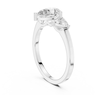 Pear Diamond Three Stone Engagement Ring Rose Gold 18K | Lab Grown | Driona Jewels