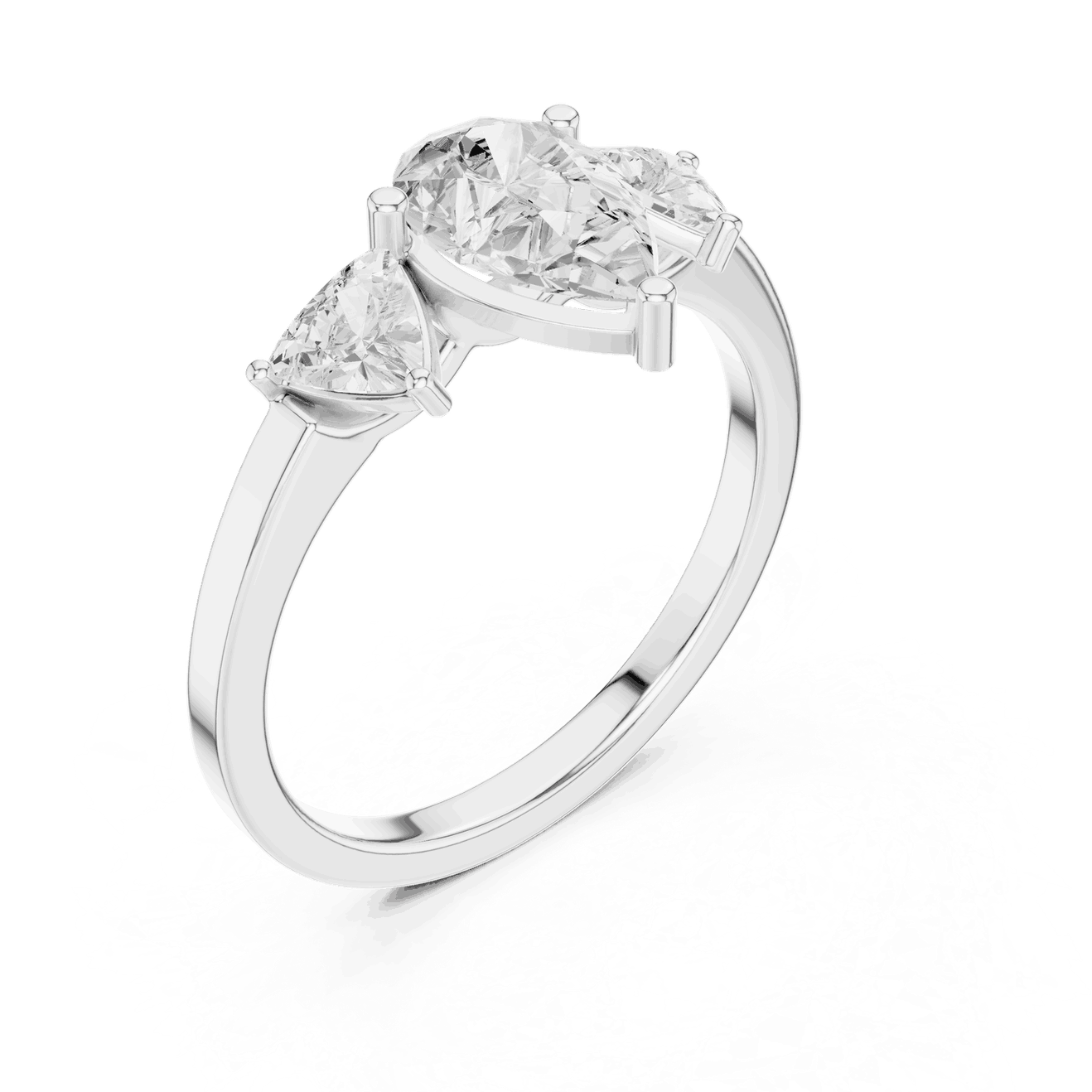 Pear Diamond Three Stone Engagement Ring Rose Gold 18K | Lab Grown | Driona Jewels