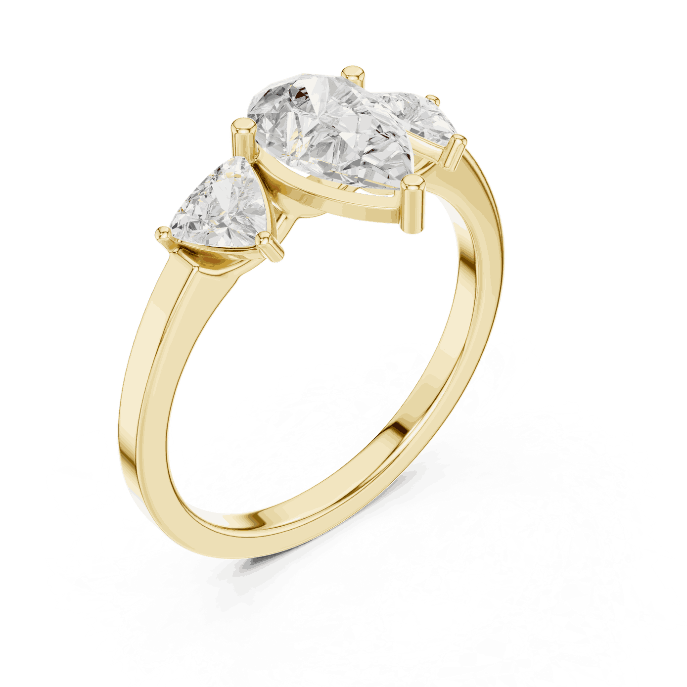 Pear Diamond Three Stone Engagement Ring Rose Gold 18K | Lab Grown | Driona Jewels