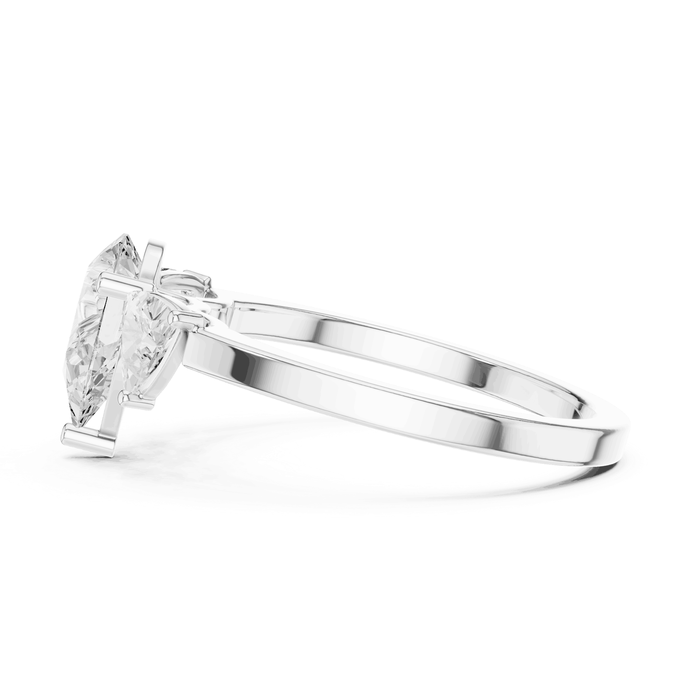 Pear Diamond Three Stone Engagement Ring Rose Gold 18K | Lab Grown | Driona Jewels