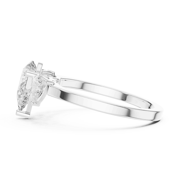 Pear Diamond Three Stone Engagement Ring Rose Gold 18K | Lab Grown | Driona Jewels