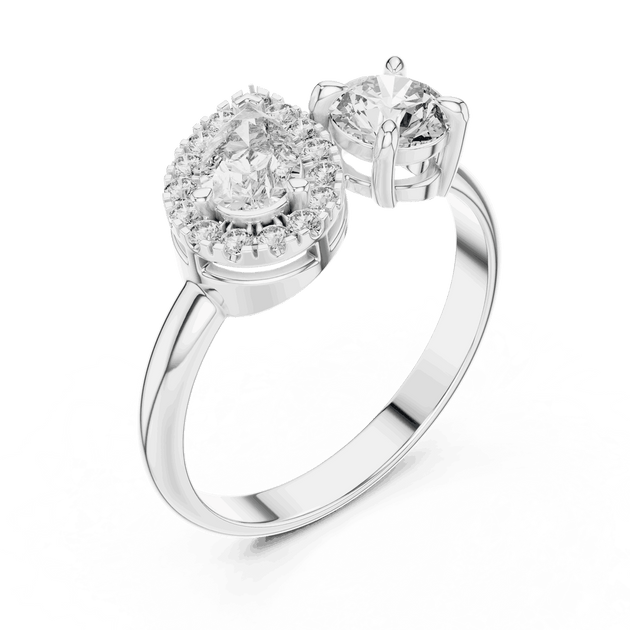 Driona Jewels Toi Et Moi Diamond Ring | Pear & Round Engagement Ring