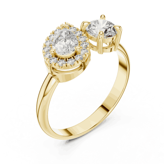 Driona Jewels Toi Et Moi Diamond Ring | Pear & Round Engagement Ring