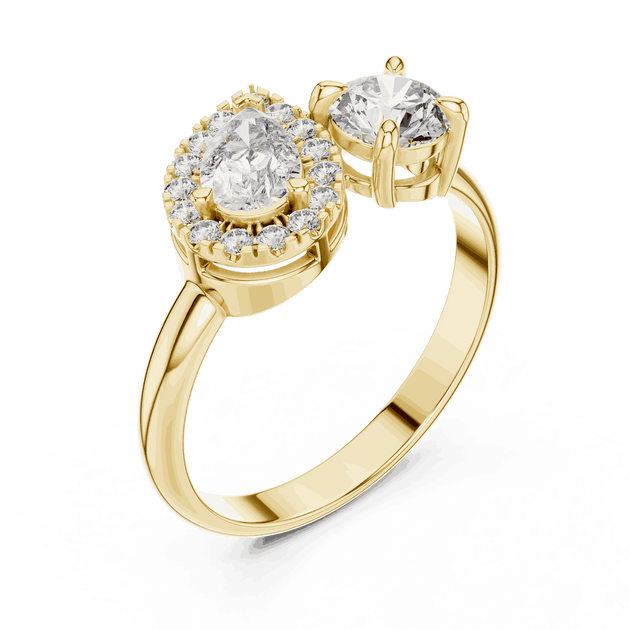 Driona Jewels Toi Et Moi Diamond Ring | Pear & Round Engagement Ring