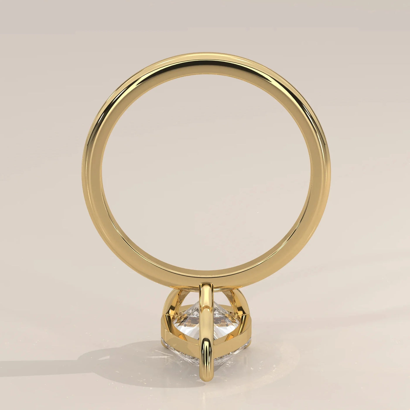 Side Profile: Pear Diamond Ring with Solitaire Setting in Yellow Gold – Lab Grown – Driona Jewels