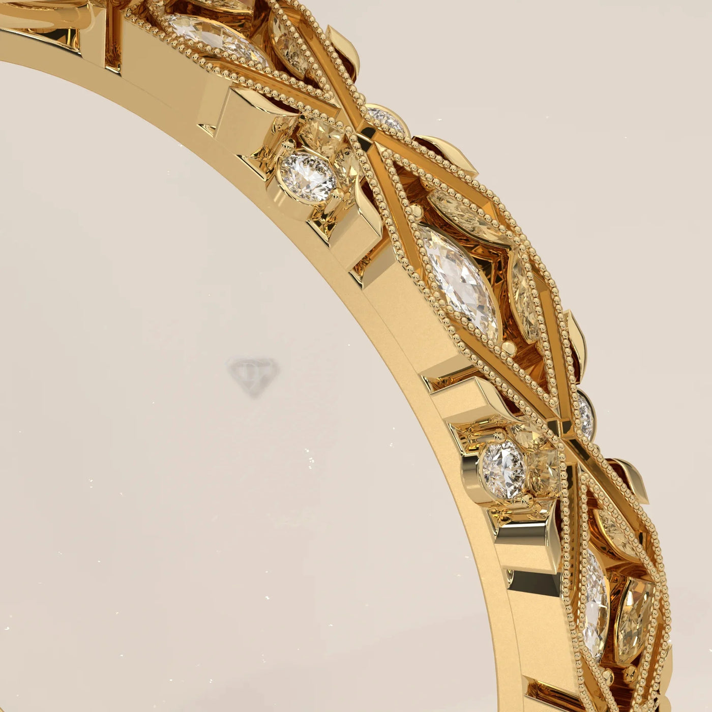Angle View: Pear Diamond Ring with Solitaire Setting in Yellow Gold – Lab Grown – Driona Jewels