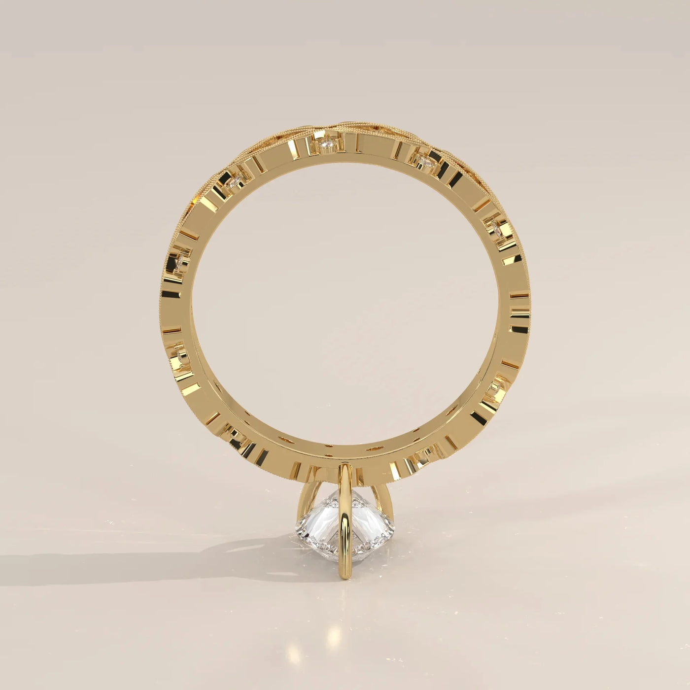 Side Profile: Pear Diamond Ring with Solitaire Setting in Yellow Gold – Lab Grown – Driona Jewels