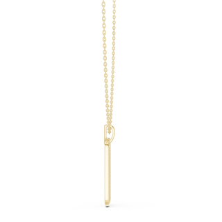 Front-view: Bar Cut Diamond Pendant with Prong Setting in 14k Gold - Lab Grown - Driona Jewels