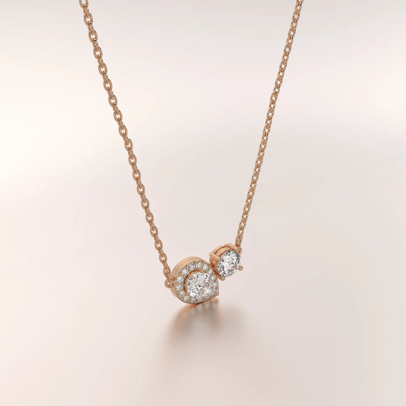 pendant cluster diamond rose gold 18k front