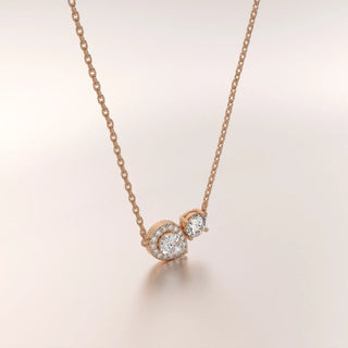 pendant cluster diamond rose gold 18k front
