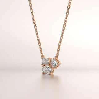 pendant cluster diamond rose gold 18k front