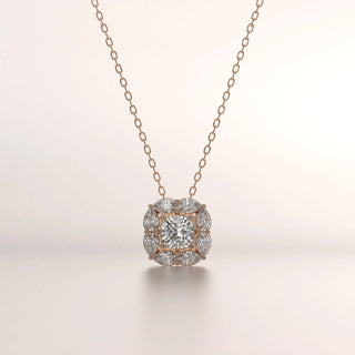 pendant cushion diamond rose gold unknown front